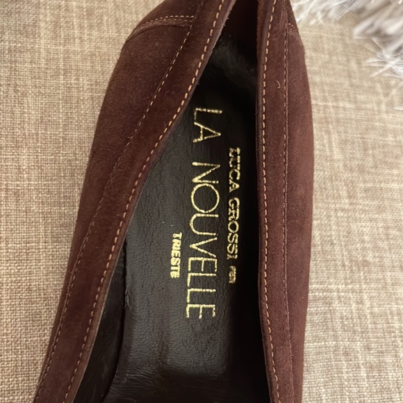 Luca Grossi  per LA NOUVELLE Trieste Brown Suede Made in Italy Size 36 - Picture 3 of 11